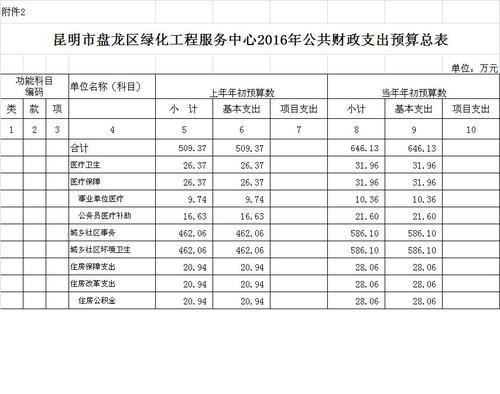 公共财政支出预算总表