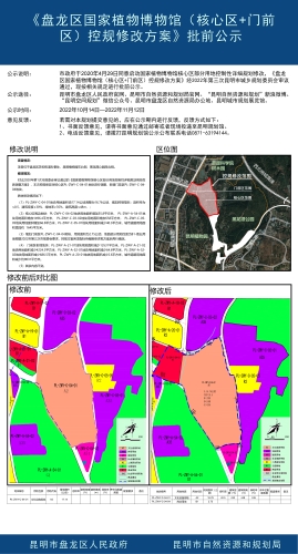 《盘龙区国家植物博物馆（核心区+门前区）控规修改方案》批前公示