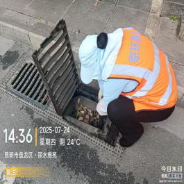 2025.7.25清淤排涝+精细保洁 全力保障盘龙区路畅景净595
